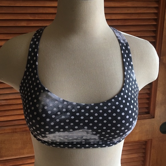 ❤️FINAL❤️Lululemon sports bra, navy &white dots - Picture 5 of 6